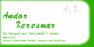 andor kercsmar business card